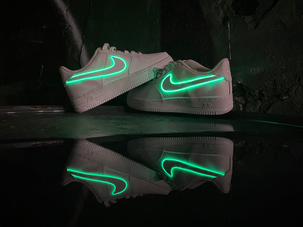 Light Up Nike Air Force 1's '07 GREEN Womens