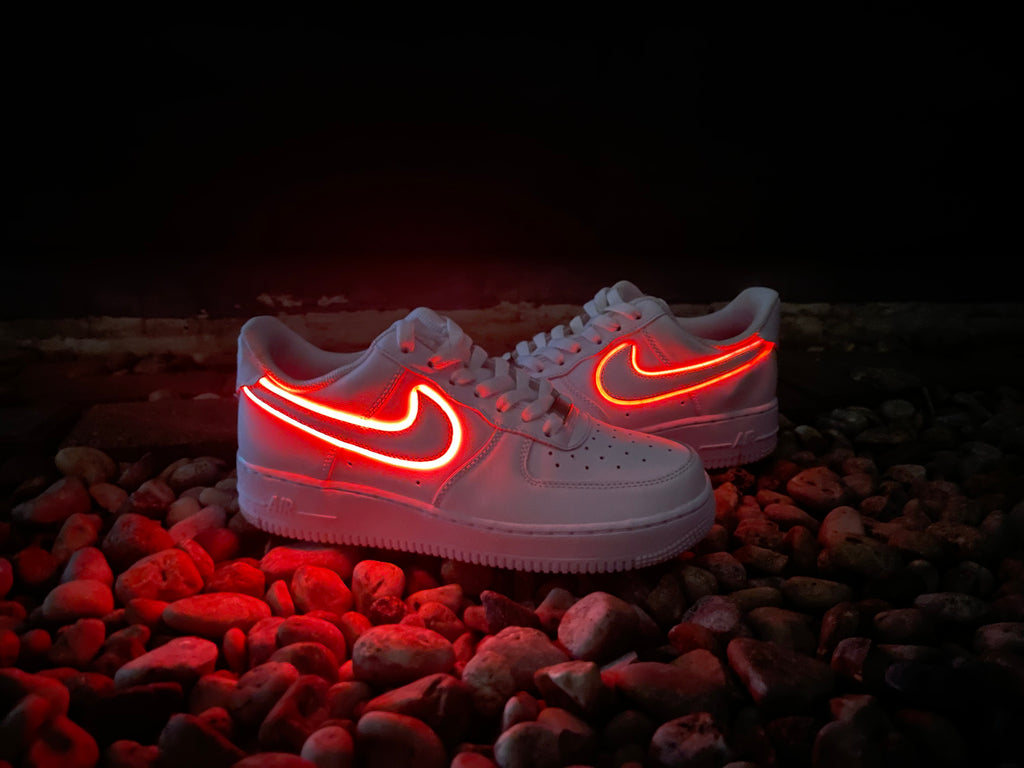 Light Up Nike Air Force 1's '07 RED Mens