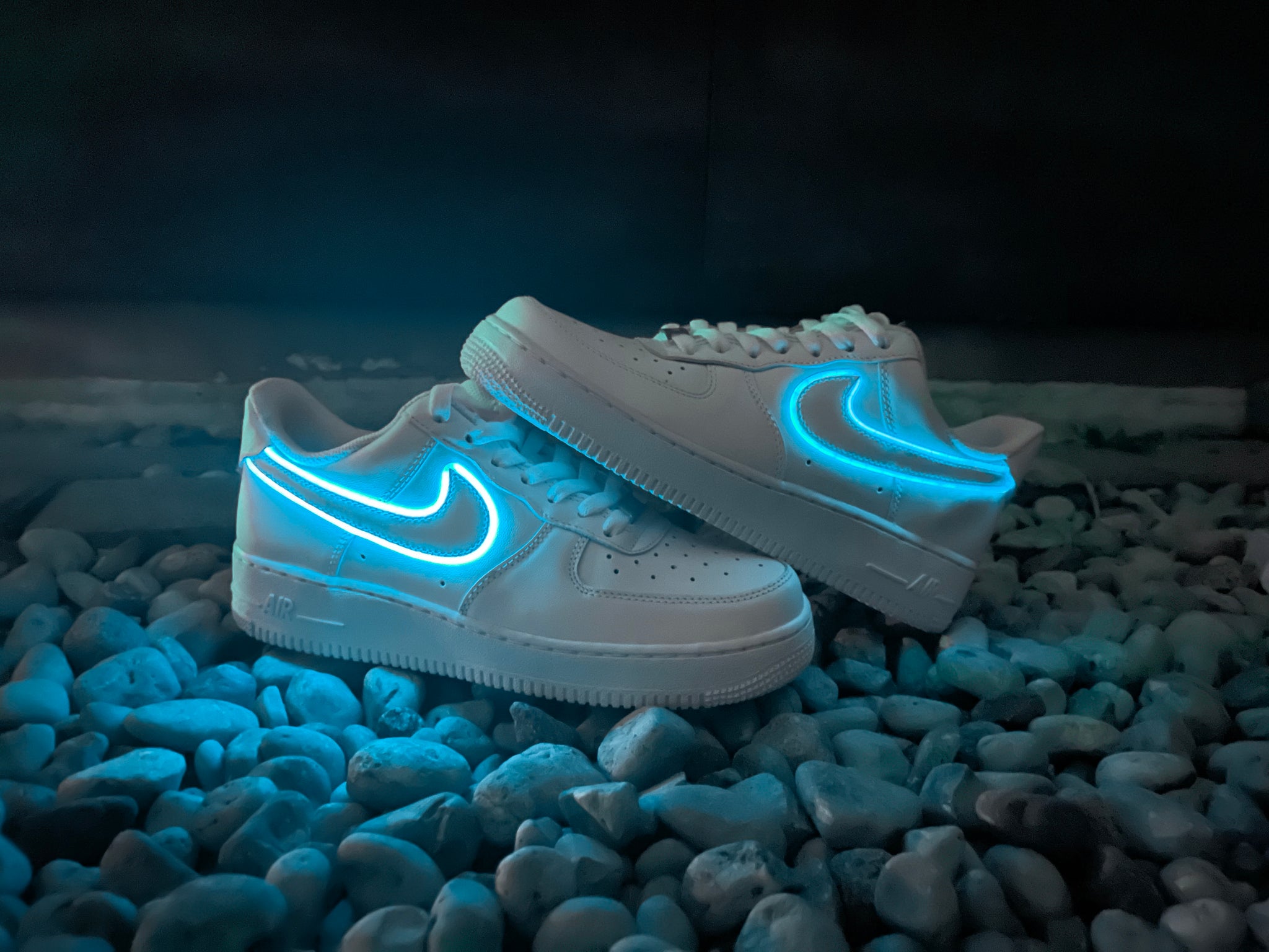 Light Up Nike Air Force 1's '07 ICE BLUE Mens